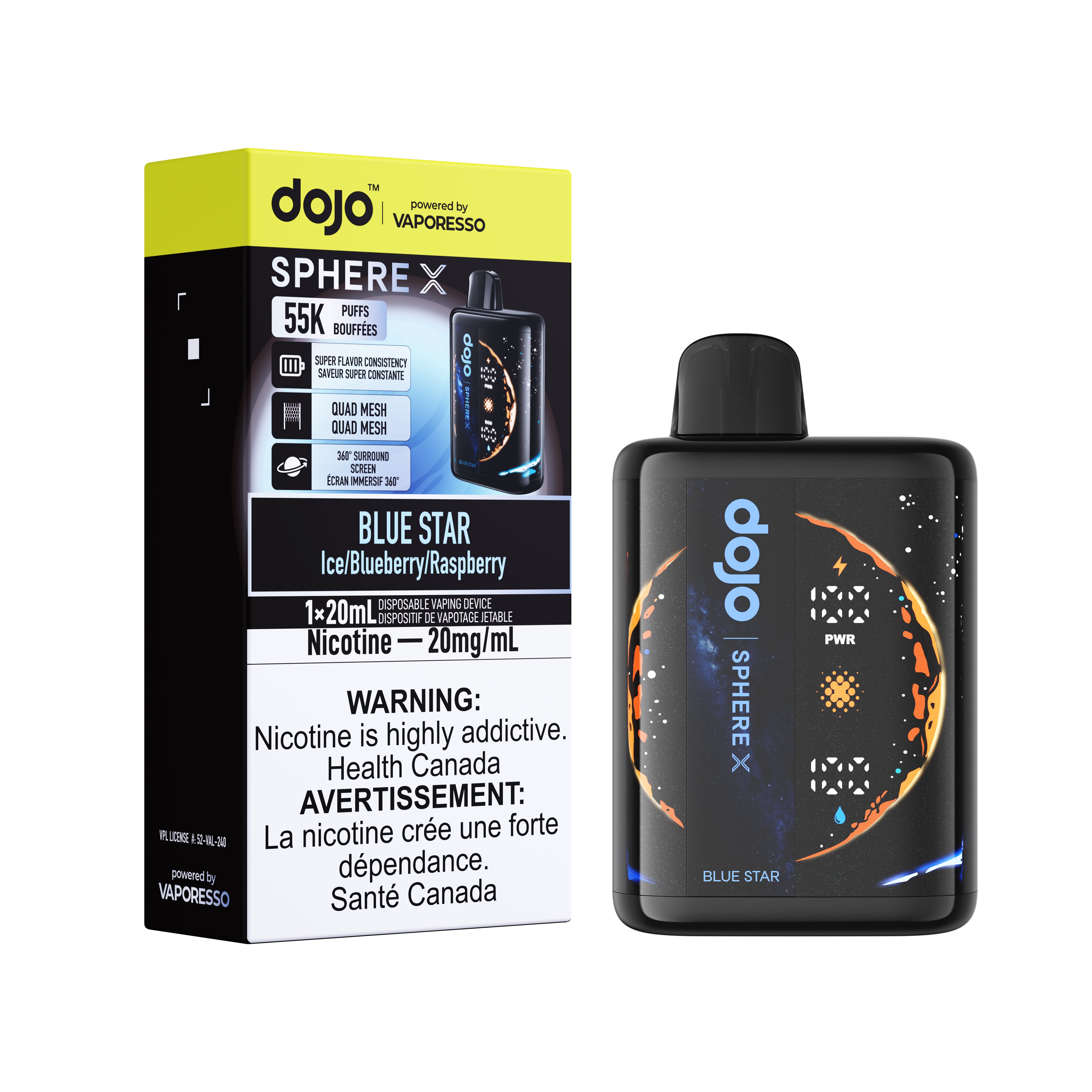 Blue Star Dojo Sphere X 55K Disposable Vape Blue Star Dojo Sphere X 55K Disposable Vape