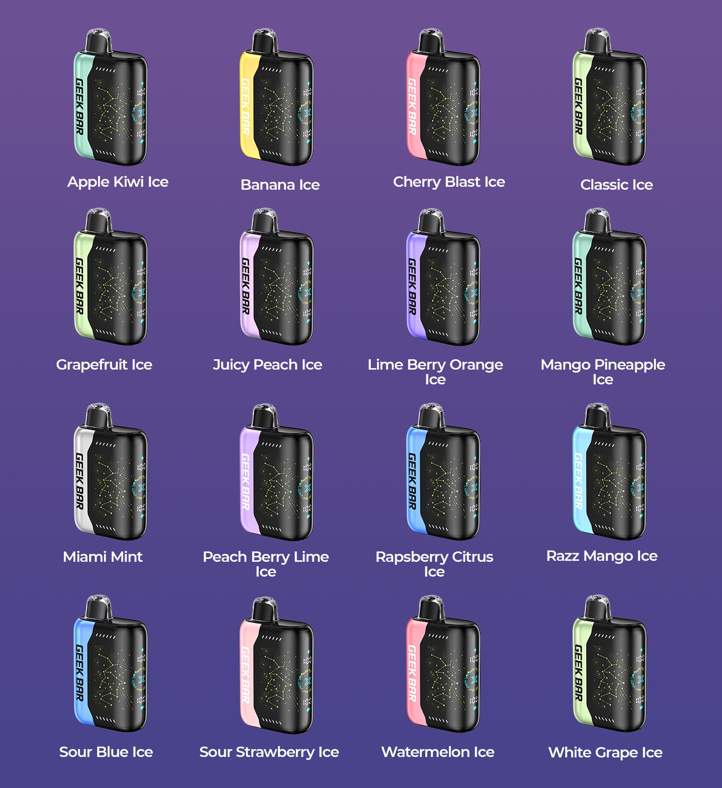 Geek Bar Pulse X vape flavours