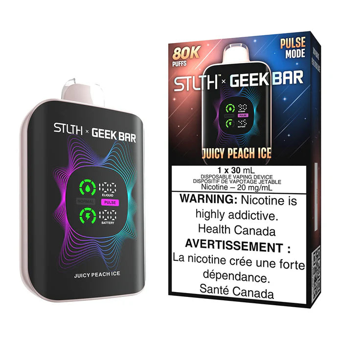 Juicy Peach Ice STLTH X Geek Bar Disposable Vape 80K - VapeBest