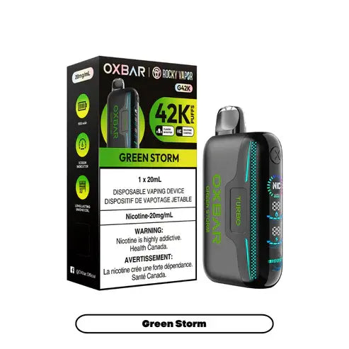 Green Storm OXBAR X Rocky Vapor G42K Disposable Vape - VapeBest