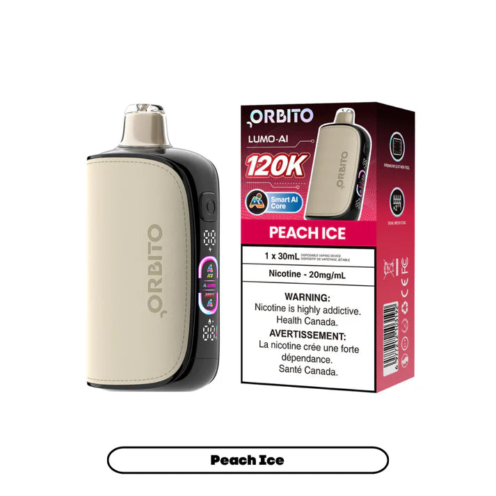 Peach Ice Orbito Lumo AI 120K Disposable Vap (20mg) - VapeBest