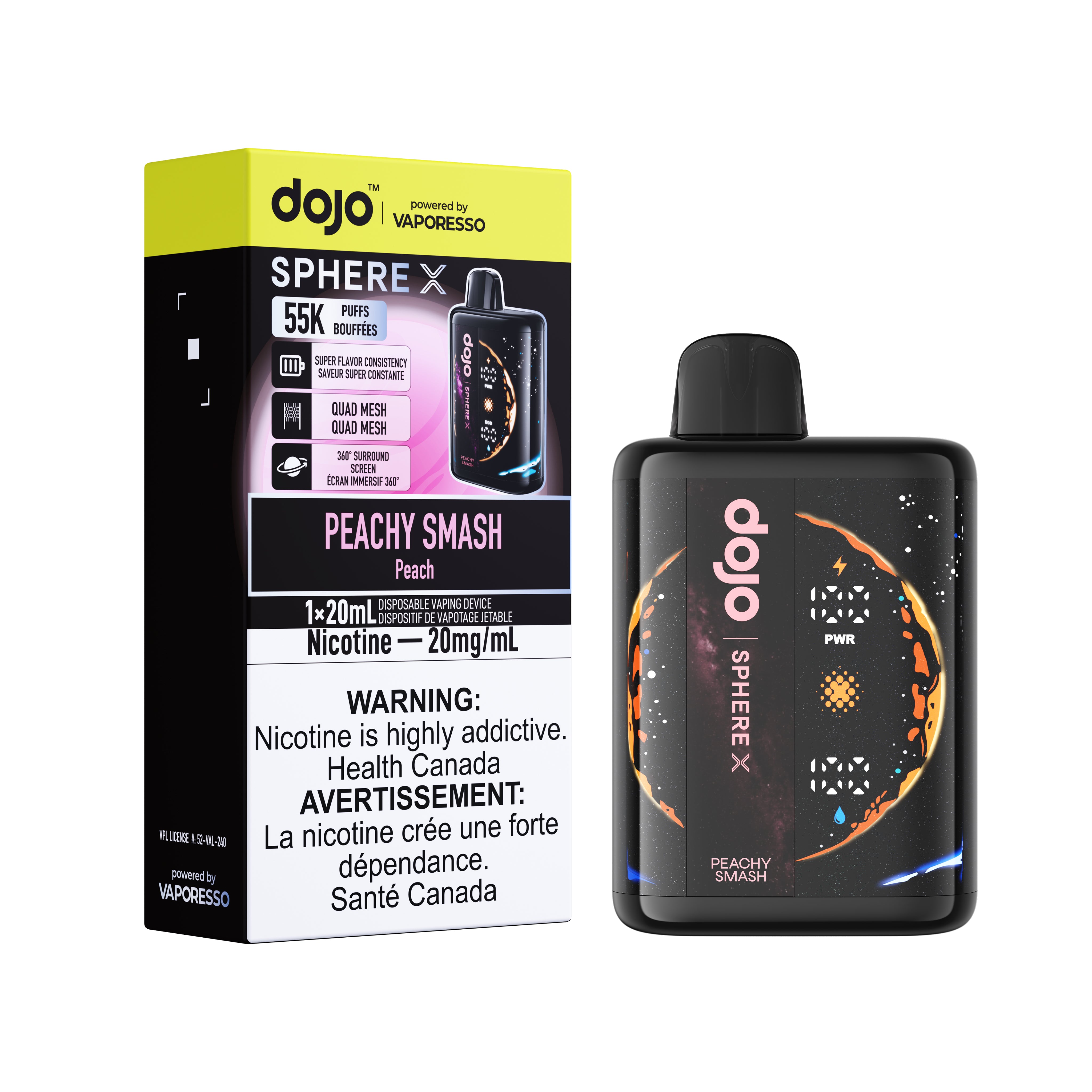 Peachy Smash Dojo Sphere X 55K Disposable Vape - VapeBest