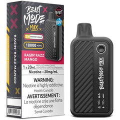 Black vape device with 'Beast Mode' packaging on a white background