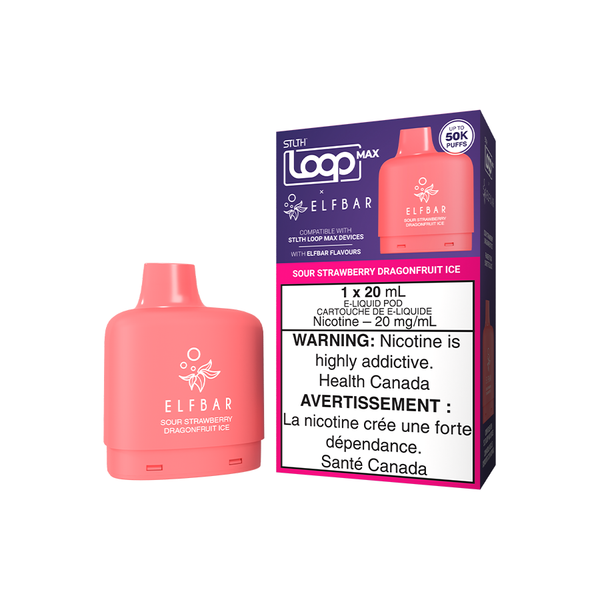 Sour Strawberry Dragonfruit Ice STLTH Loop Max X Elfbar 50K Pod' - VapeBest