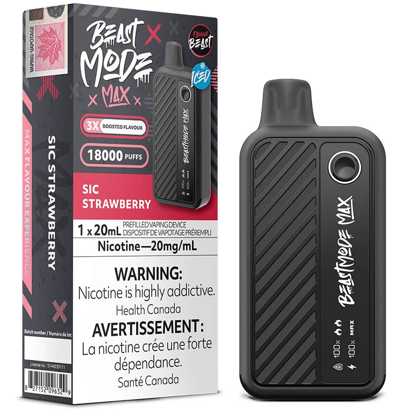Sic Strawberry Iced Flavour Beast Mode Max 18K Disposable Vape - VapeBest