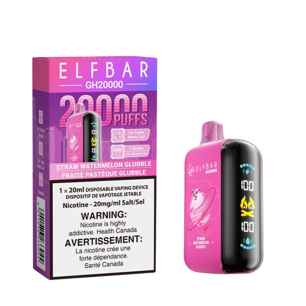 Straw Watermelon Glubble Elf Bar GH20k Disposable Vape - VapeBest