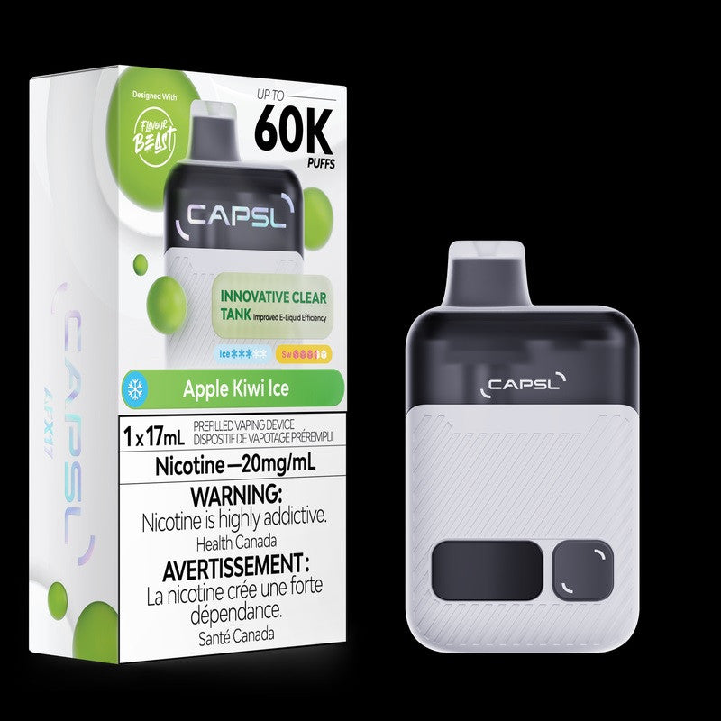 Apple Kiwi Ice Flavour Beast CAPSL 60K Disposable Vape - VapeBest