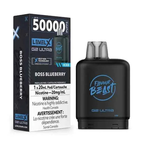 Boss Blueberry Iced - Level X Flavour Beast G2 Ultra 50K Pod - VapeBest