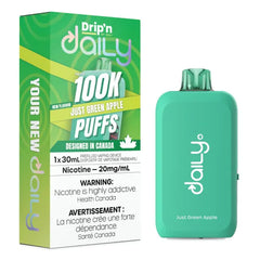 Just Green Apple Drip'n Daily 100K Disposable Vape(30mL) - VapeBest