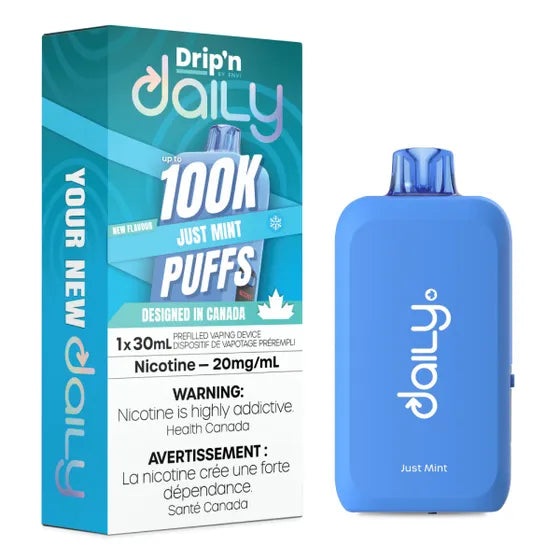 Just Mint Drip'n Daily 100K Disposable Vape (30mL) - VapeBest Just Mint Drip'n Daily 100K Disposable Vape (30mL) - VapeBest