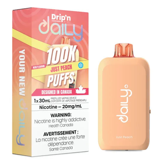 Just Peach Drip'n Daily 100K Disposable Vape (30mL)