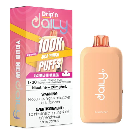 Just Punch Drip'n Daily 100K Disposable Vape (30mL) - VapeBest Just Punch Drip'n Daily 100K Disposable Vape (30mL) - VapeBest