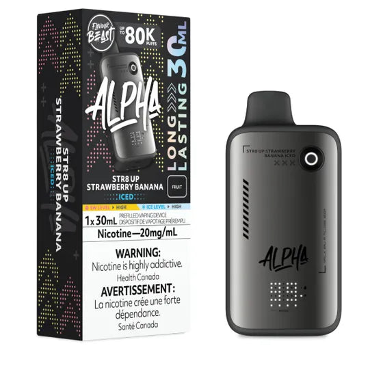 STR8 UP Strawberry Banana Iced Flavour Beast ALPHA 80k Disposable Vape - VapeBest