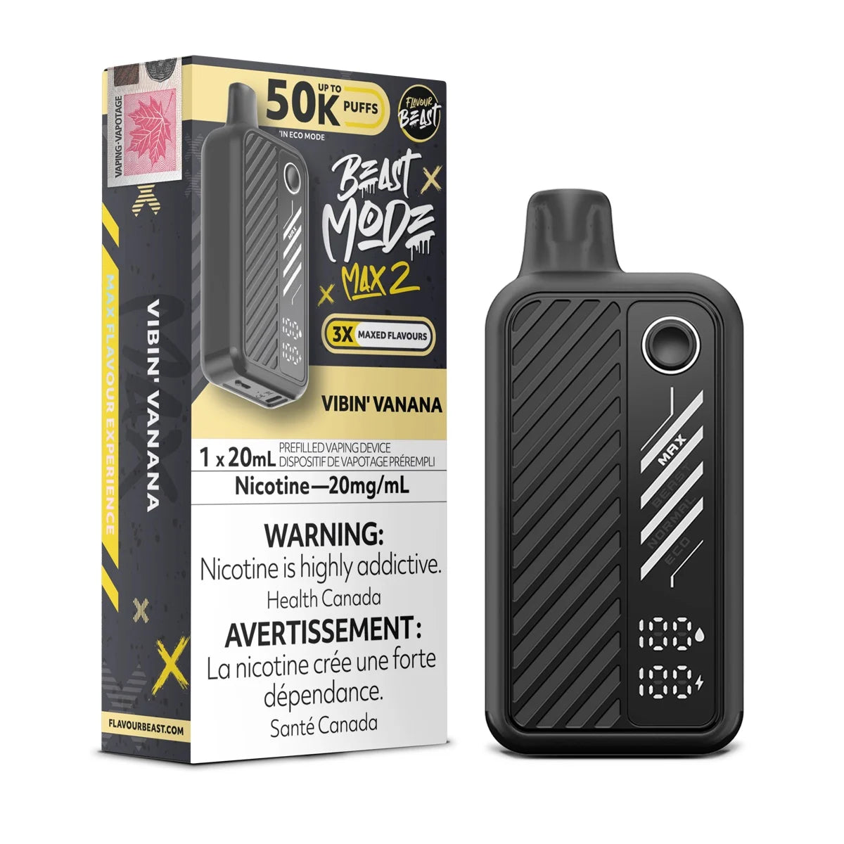 Vibin' Vanana Flavour Beast Beast Mode Max 2 50K Disposable Vape - VapeBest