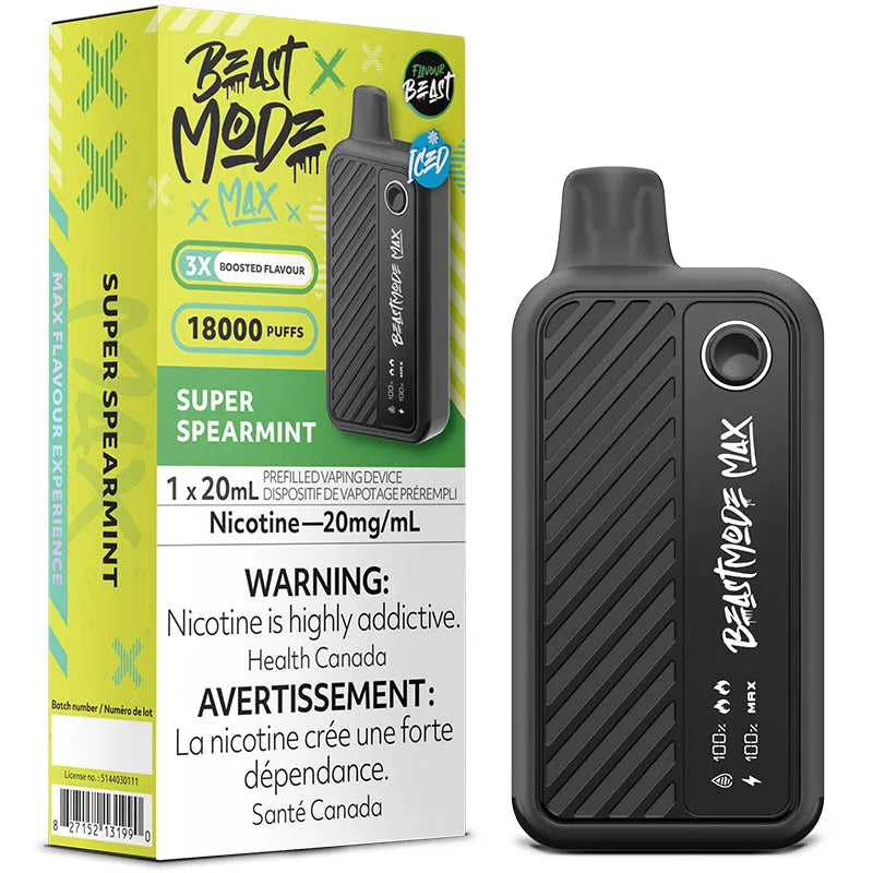 Super Spermint Flavour Beast Mode Max 18K Disposable Vape - VapeBest