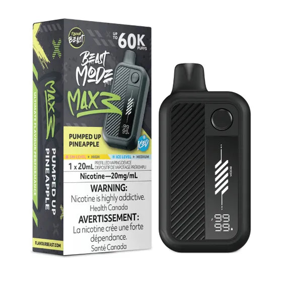 Pumped Up Pineapple Iced Flavour Beast Mode Max 3 60K Disposable Vape - VapeBest