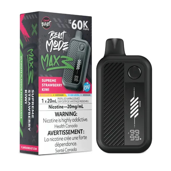 Supreme Strawberry Kiwi Iced Flavour Beast Mode Max 3 60K Disposable Vape - VapeBest