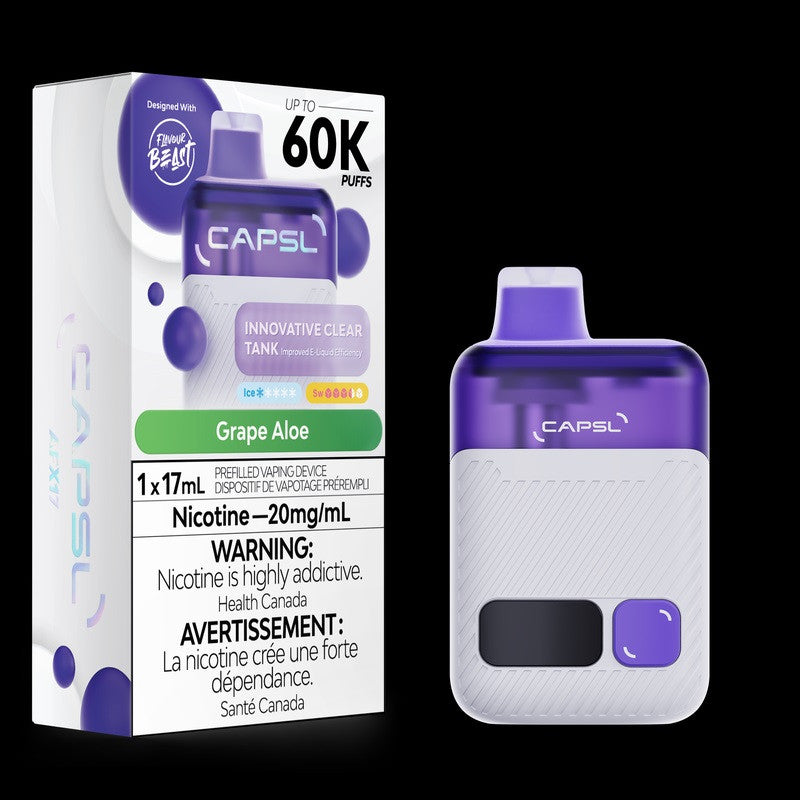 Grape Aloe Flavour Beast CAPSL 60K Disposable Vape - VapeBest