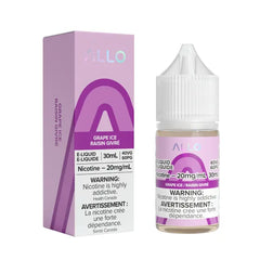 Allo Grape Ice e-liquid bottle and packaging on a white backgroundAllo E-Liquid - Grape Ice