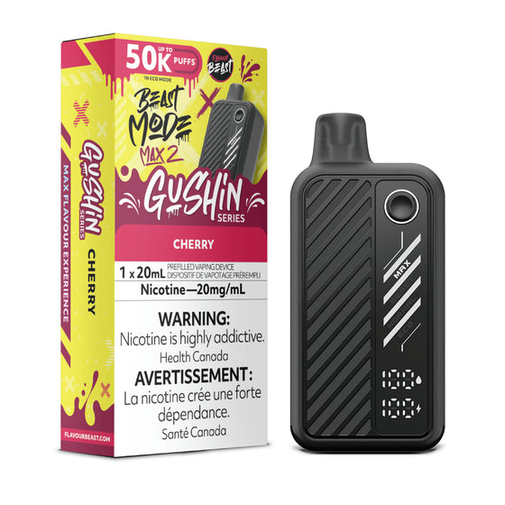 Gushin Cherry Flavour Beast Beast Mode Max 2 50K Disposable Vape - VapeBest
