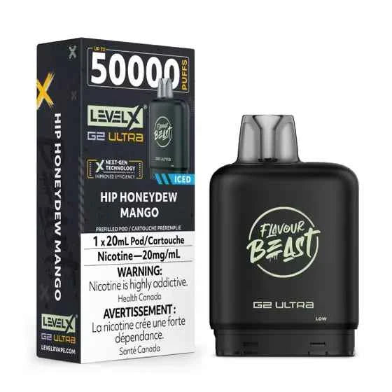 Hip Honeydew Mango Iced - Level X Flavour Beast G2 Ultra 50K Pod - VapeBest