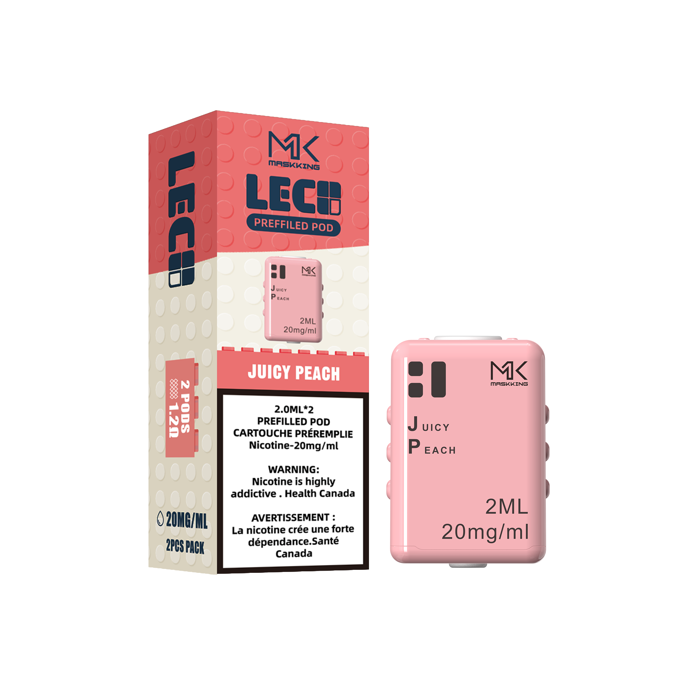 Juicy Peach Maskking Leco 2400 Pod(2 Packs) - VapeBest