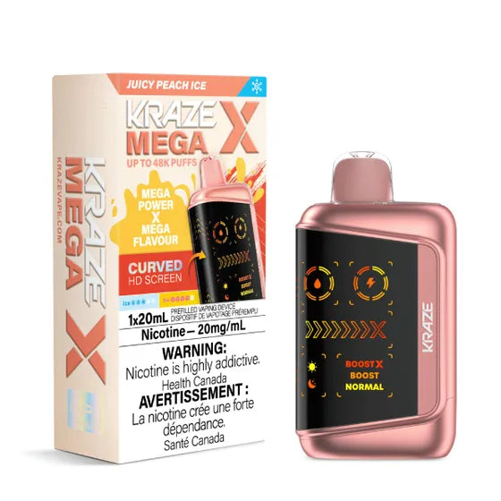 Juicy Peach Ice Kraze Mega X 48K Disposable Vape - VapeBest