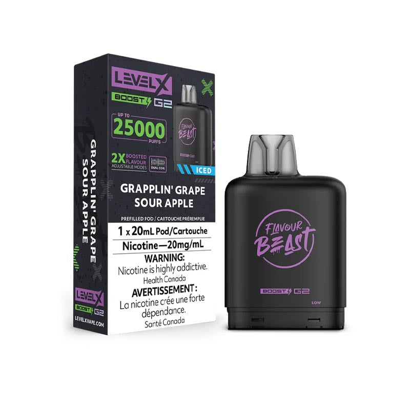 Grapplin' Grape Sour Apple Icd - Level X Boost G2 Pods Grapplin' Grape Sour Apple Icd - Level X Boost G2 Pods
