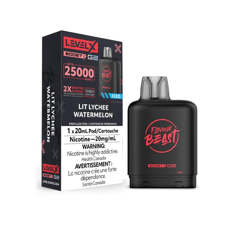 Lit Lychee Watermelon - Level X Boost G2 Pods - VapeBest
