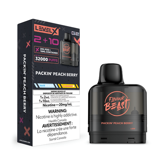 Packin' Peach Berry Flavour Beast Level X G2 2+10 - VapeBest