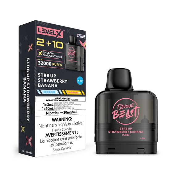 STR8 UP Strawberry Banana Iced Flavour Beast Level X G2 2+10 - VapeBest