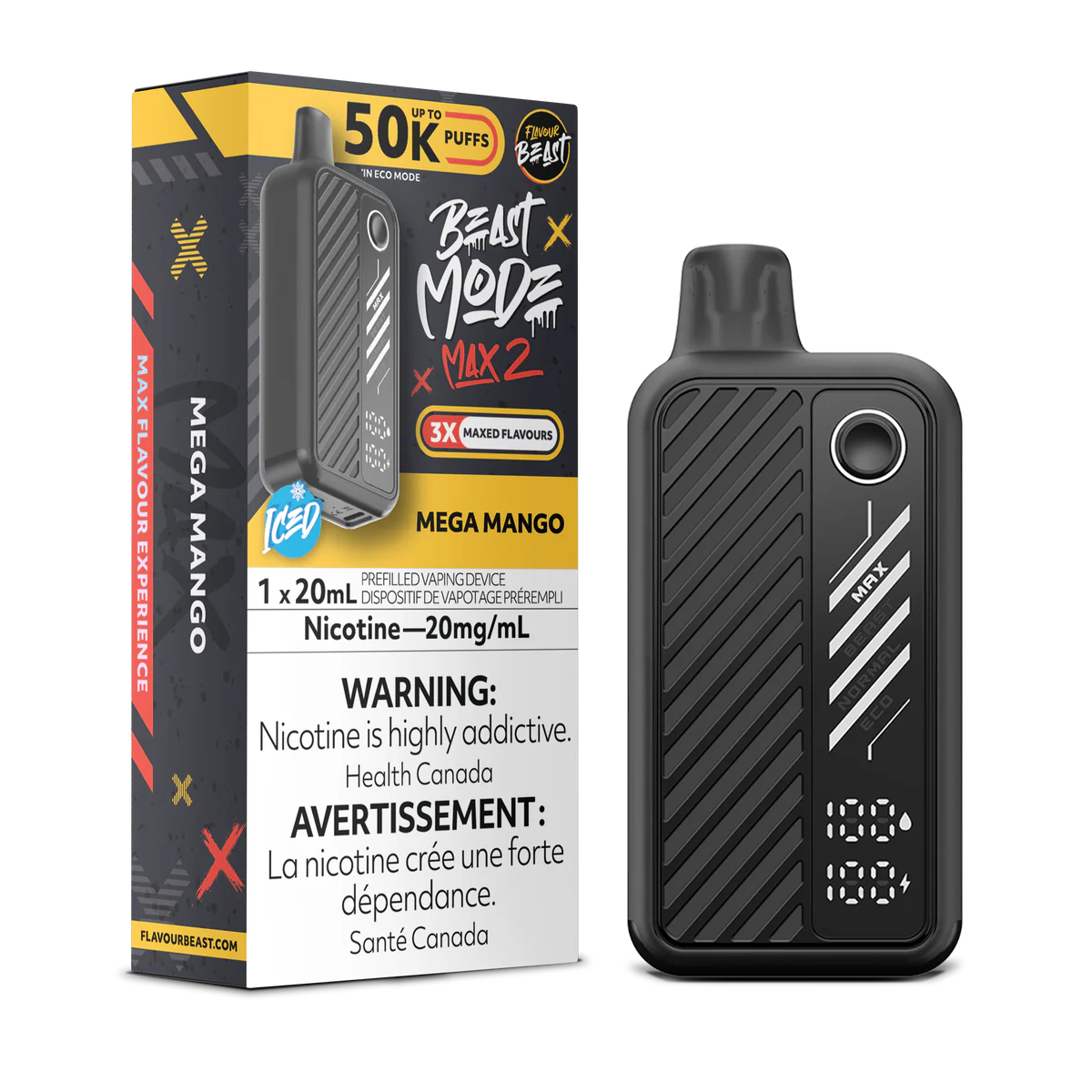 Mega Mango Iced Flavour Beast Beast Mode Max 2 50K Disposable Vape - VapeBest