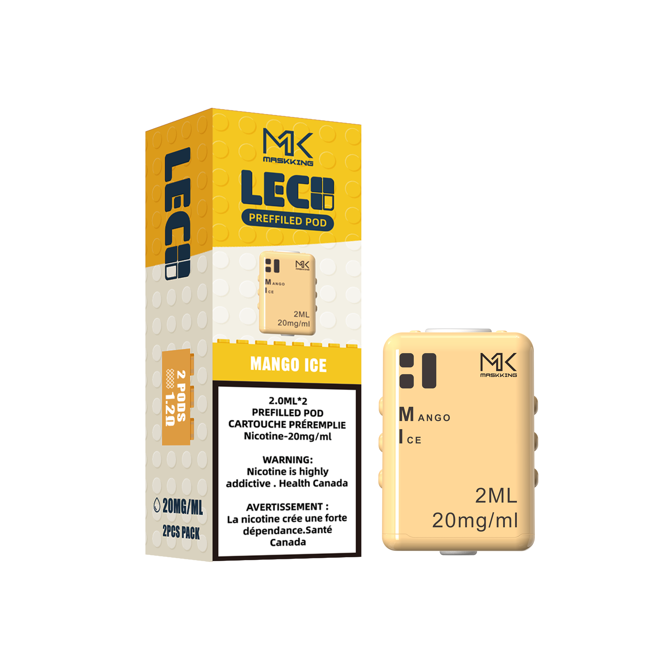 Mango Ice Maskking Leco 2400 Pod(2 Packs) - VapeBest