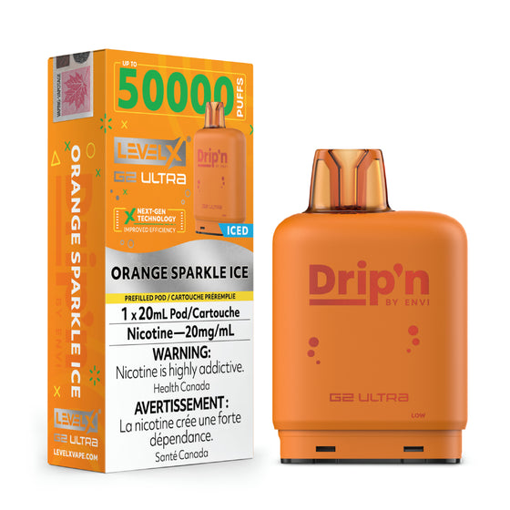 Orange Sparkle Ice -Drip'n Level X G2 Ultra 50k - VapeBest
