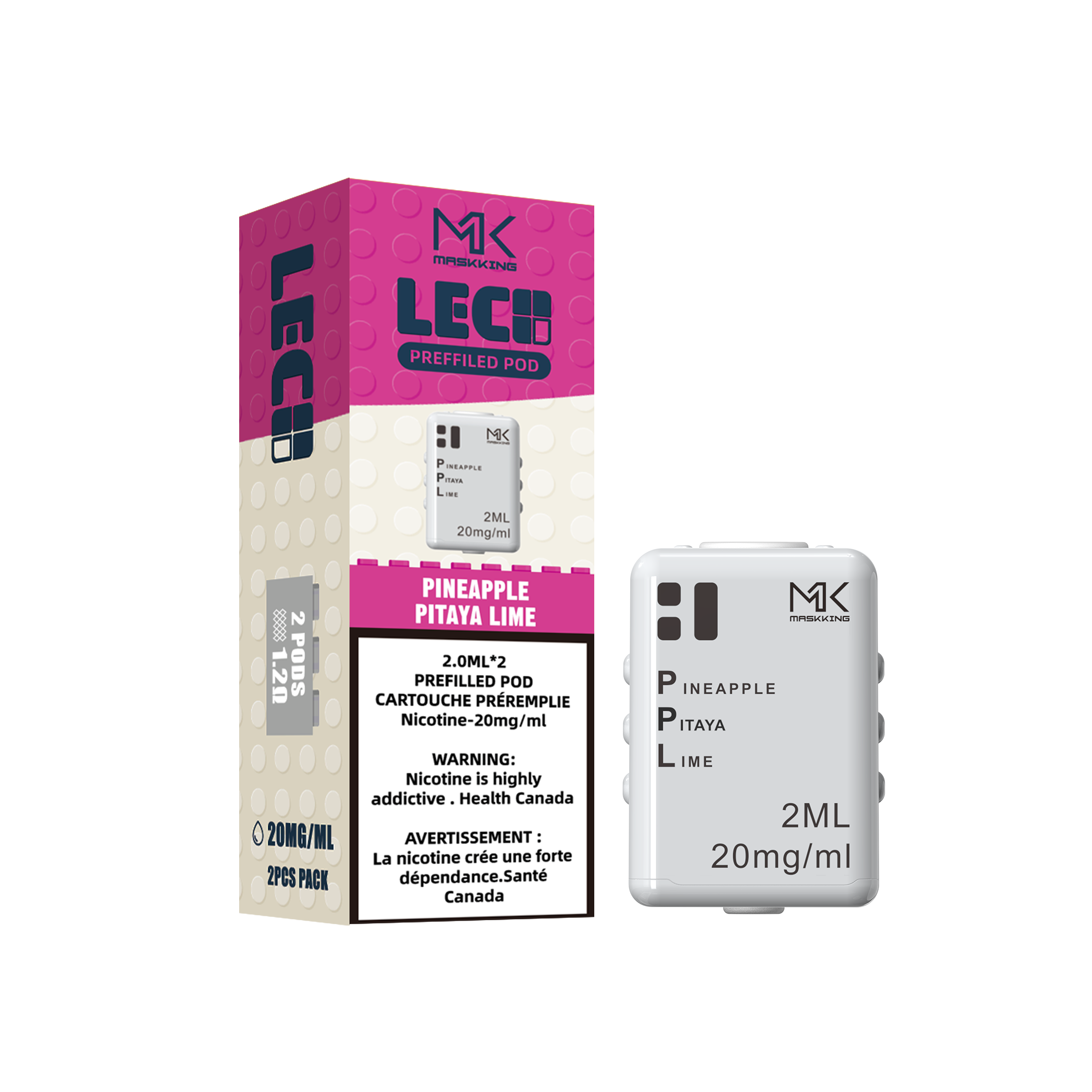 Pineapple Passion Lime Maskking Leco 2400 Pod(2 Packs) - VapeBest