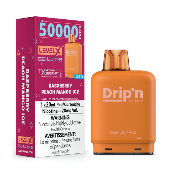 Raspberry Peach Mango Ice -Drip'n Level X G2 Ultra 50k - VapeBest