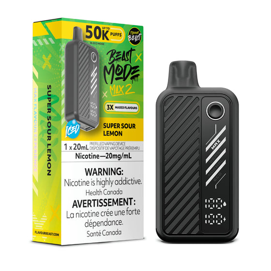 Super Sour Lemon Flavour Beast Beast Mode Max 2 50K Disposable Vape - VapeBest