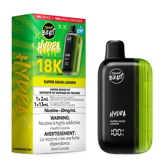 Super Sour Lemon Iced Flavour Beast Hydra 18K Disposable Vape - VapeBest