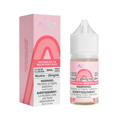 Allo watermelon ice e-liquid bottle and packaging on a white backgroundAllo E-Liquid - Watermelon Ice