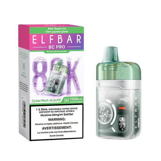 ELF Bar BC Pro 80K disposable vape with transparent tank