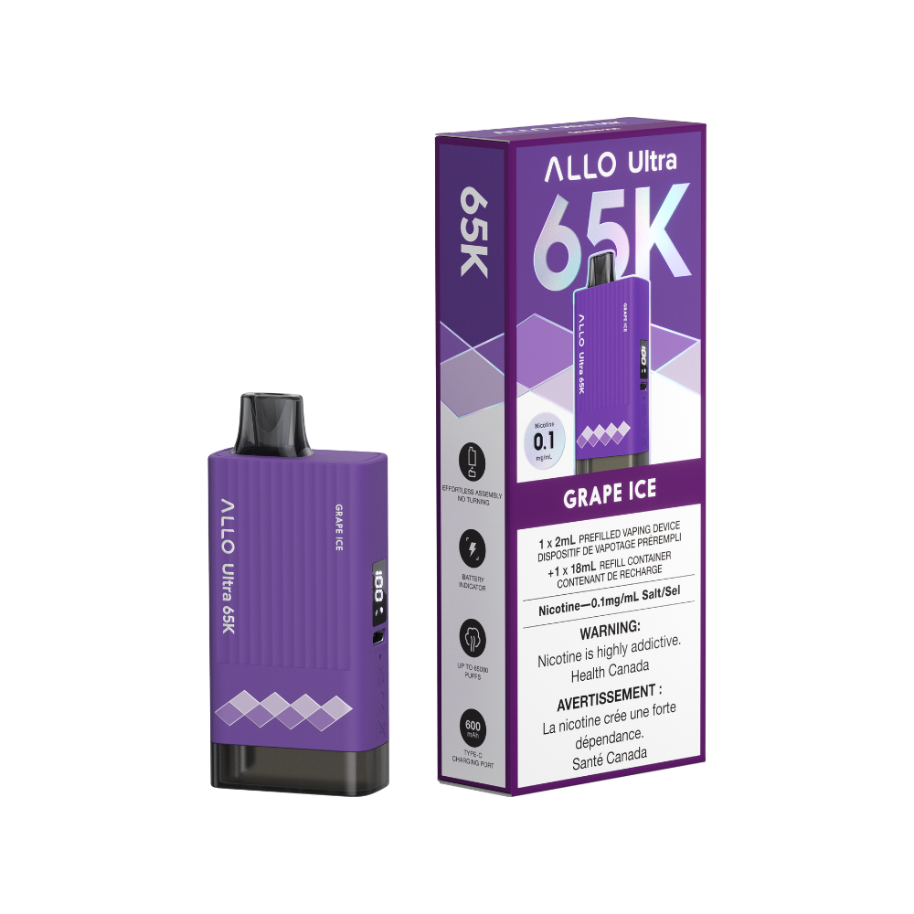 Grape Ice Allo Ultra 65K 0.1mg Disposable Vape