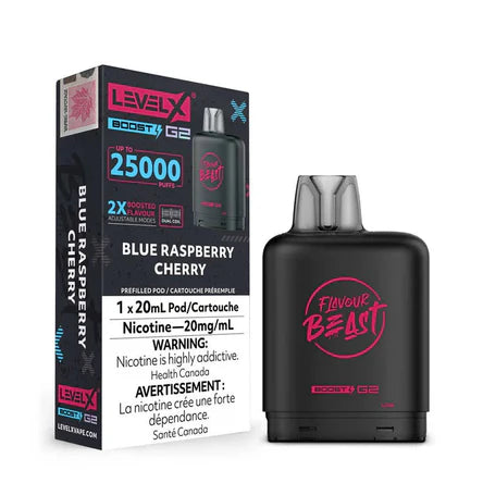 Flavour Beast vape device with Level X packaging on a white background