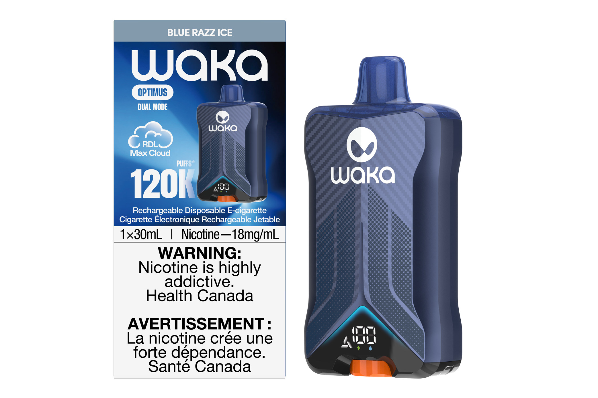 Blue Razz Ice WAKA Optimus 120K Device