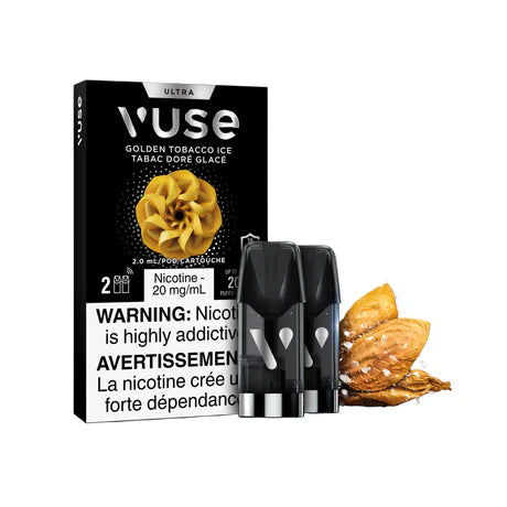 Golden Tobacco Ice Flavor Vuse Ultra Pods 2pk Pre-Filled Pods