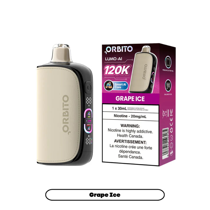Grape Ice Orbito Lumo AI 120K Disposable Vap (20mg) - VapeBest