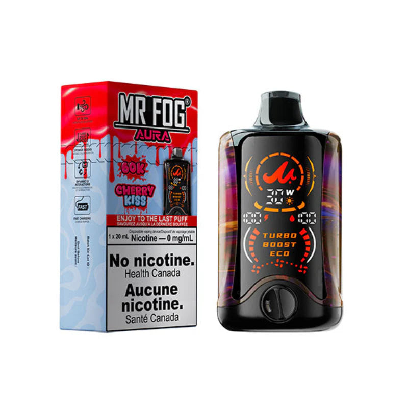 Cherry Kiss Mr. Fog Aura 60K Disposable Vape Cherry Kiss Mr. Fog Aura 60K Disposable Vape