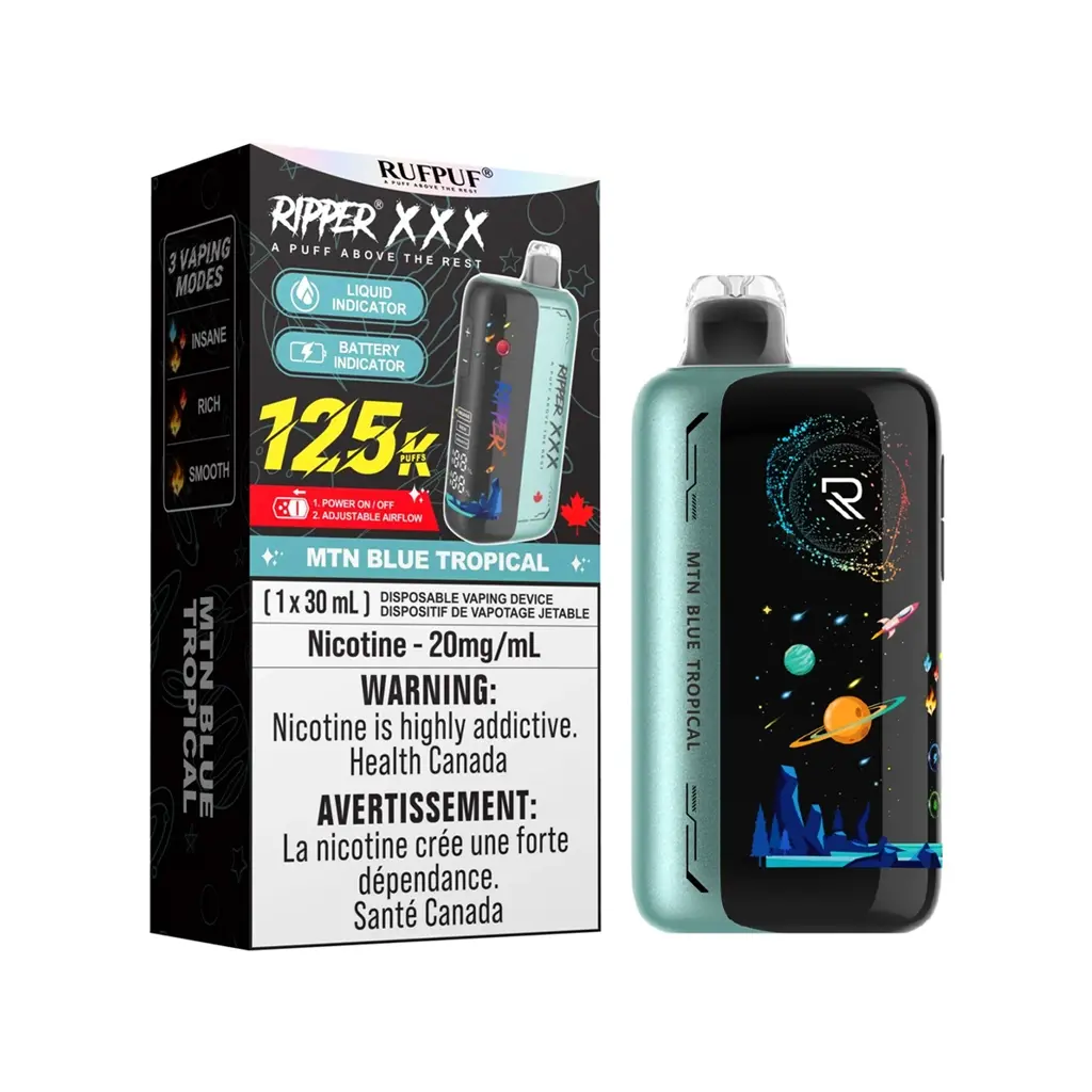 MTN Blue Tropical Rufpuf Ripper XXX 125K Disposable Vape - VapeBest