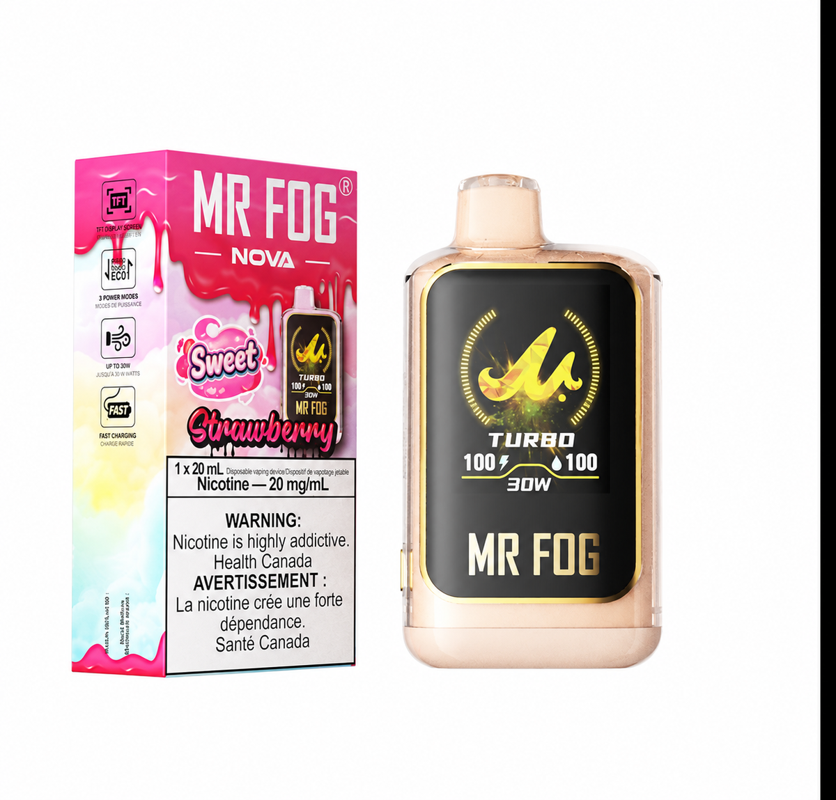 Sweet Strawberry Mr Fog Nova 36K  Disposable Vape(NEW)