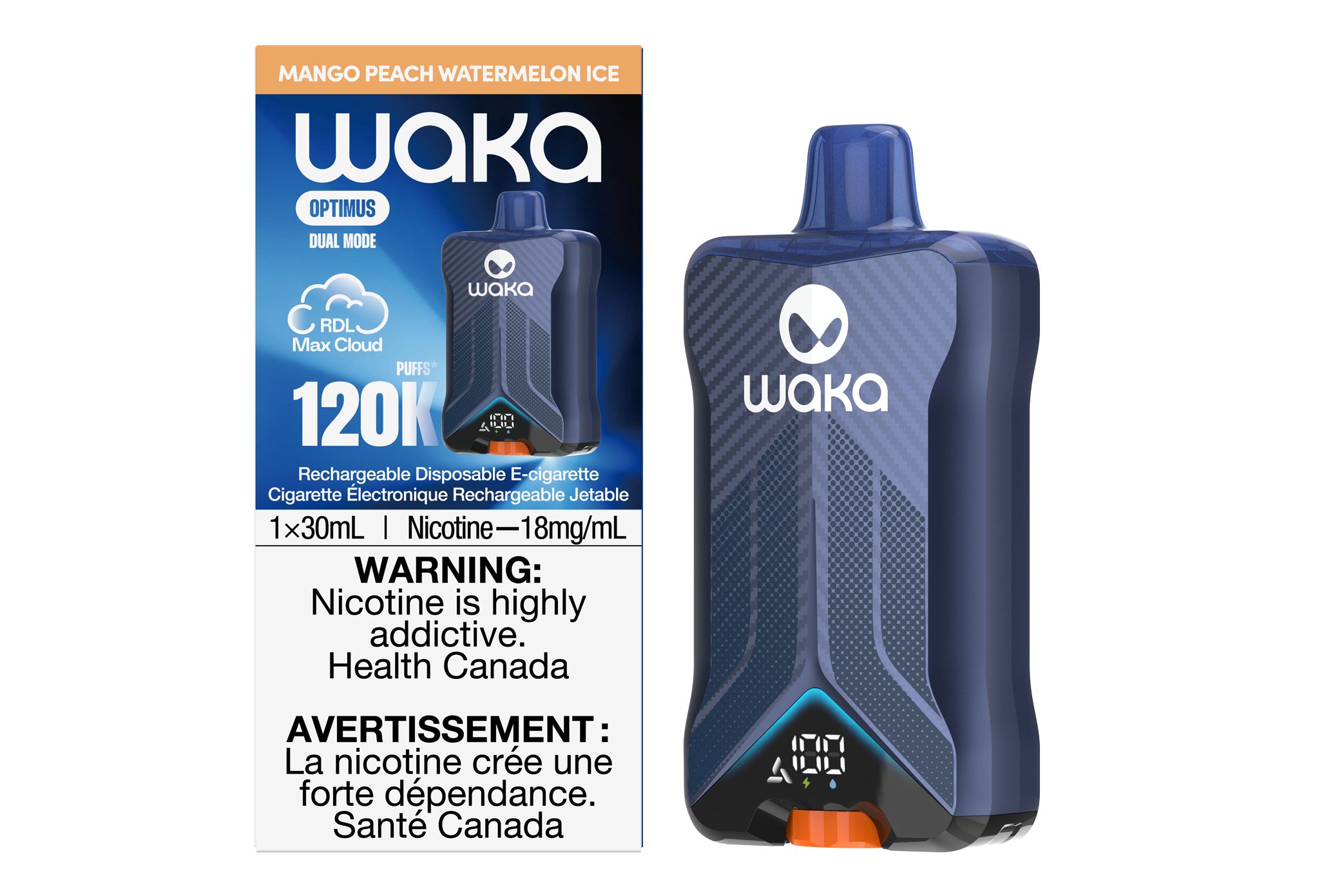 Mango Peach Watermelon Ice WAKA Optimus 120K Device