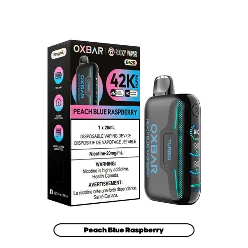 Peach Blue Raspberry OXBAR X Rocky Vapor G42K Disposable Vape